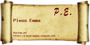 Pless Emma névjegykártya